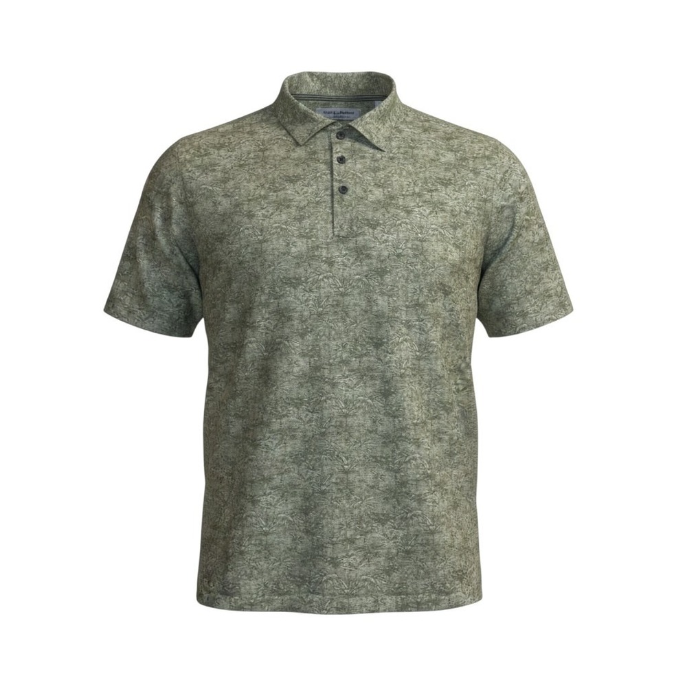Tommy Bahama Polo XXL Green IslandZone Palm Print Short Sleeve Stretch Shirt